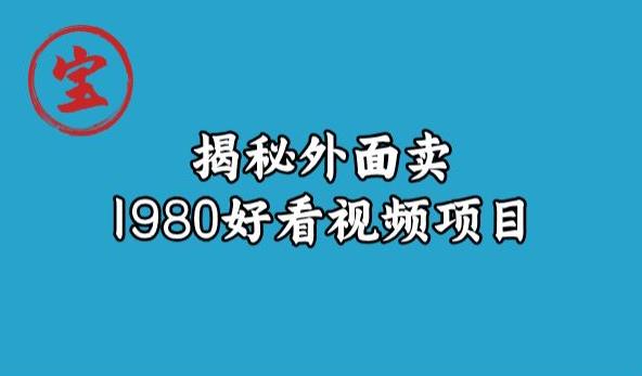 宝哥揭秘外面卖1980好看视频项目，投入时间少，操作难度低-自媒体副业资源网