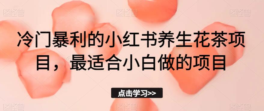 冷门暴利的小红书养生花茶项目，最适合小白做的项目【揭秘】-自媒体副业资源网