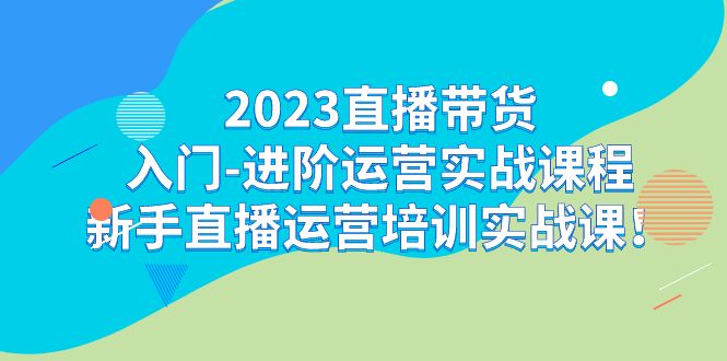 （7162期）2023直播带货入门-进阶运营实战课程：新手直播运营培训实战课！-自媒体副业资源网