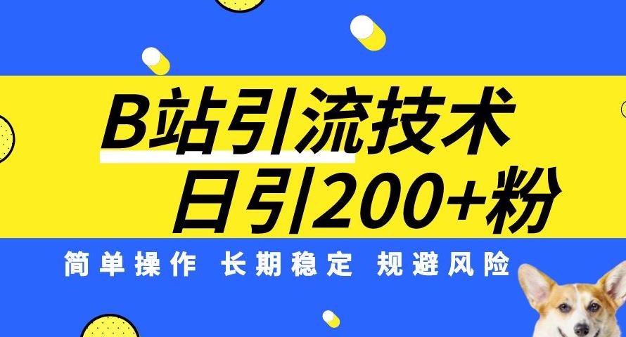 B站引流技术：每天引流200精准粉，简单操作，长期稳定，规避风险-自媒体副业资源网