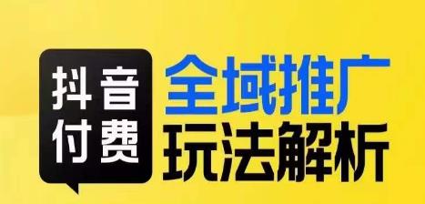 抖音付费全域推广玩法解析，抓住平台红利，小付费撬动大流量-自媒体副业资源网