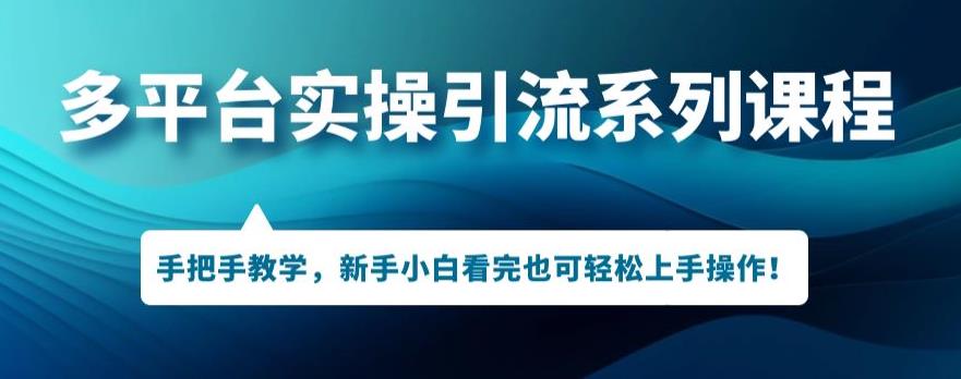 多平台引流实操系列课程，新手小白看完也可轻松上手进行引流操作-自媒体副业资源网