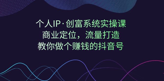 （7187期）个人IP·创富系统实操课：商业定位，流量打造，教你做个赚钱的抖音号-自媒体副业资源网