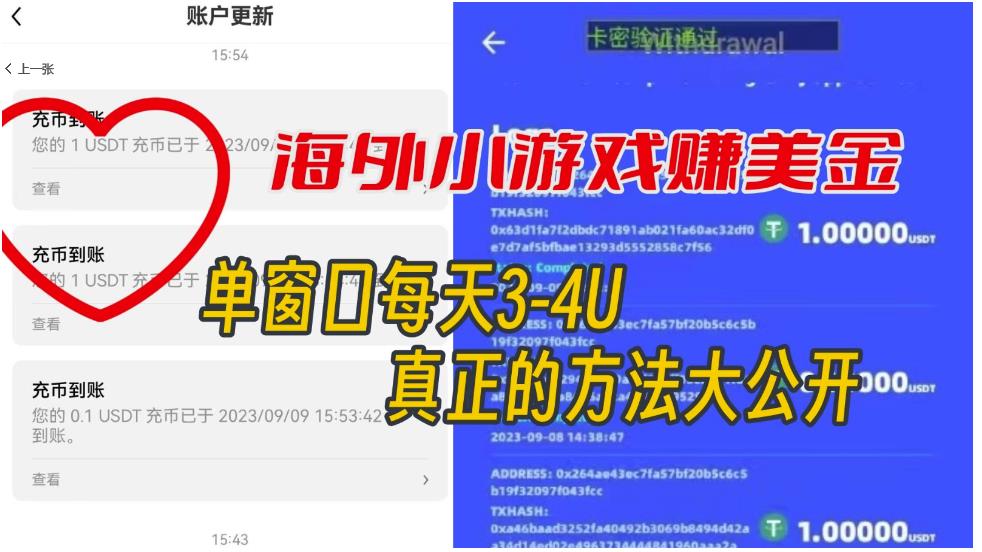 海外小游戏美金项目真正可以达到3-4U单窗口的方法，单台电脑收入300+【揭秘】-自媒体副业资源网