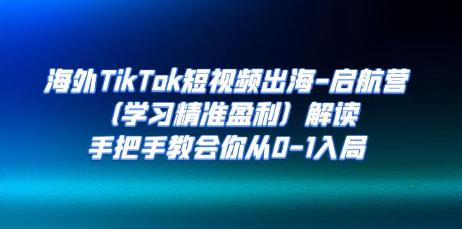 （7195期）海外TikTok短视频出海-启航营（学习精准盈利）解读，手把手教会你从0-1入局-自媒体副业资源网