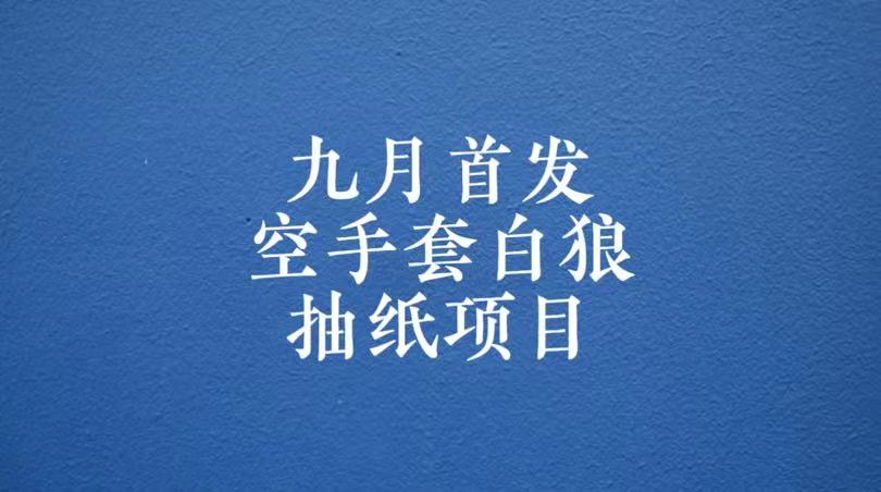 0成本，日入100-500空手套白狼抽纸项目，保姆级教学-自媒体副业资源网