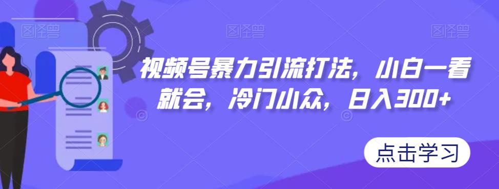 视频号暴力引流打法，小白一看就会，冷门小众，日入300+【揭秘】-自媒体副业资源网