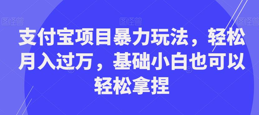 支付宝项目暴力玩法，轻松月入过万，基础小白也可以轻松拿捏【揭秘】-自媒体副业资源网