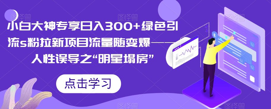 小白大神专享日入300+绿色引流s粉拉新项目流量随变爆——人性误导之“明星塌房”-自媒体副业资源网