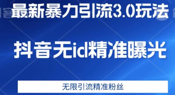 最新暴力引流3.0版本，抖音无id暴力引流各行业精准用户-自媒体副业资源网