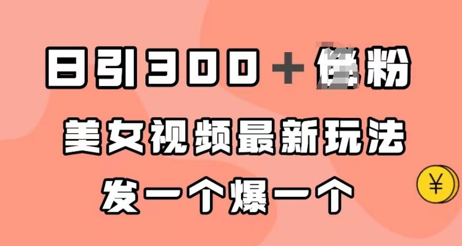 日引300＋男粉，美女视频最新玩法，发一个爆一个【揭秘】-自媒体副业资源网