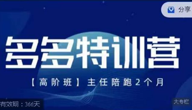 纪主任·多多特训营高阶班【9月13日更新】，拼多多最新玩法技巧落地实操-自媒体副业资源网