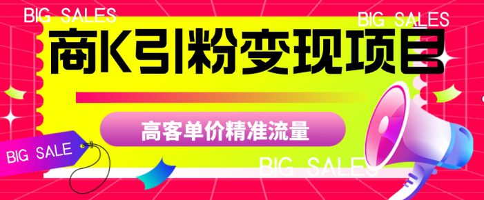 商K引粉变现项目，高客单价精准流量【揭秘】-自媒体副业资源网