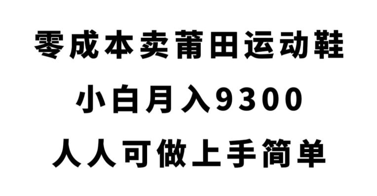 零成本卖莆田运动鞋，小白月入9300，人人可做上手简单【揭秘】-自媒体副业资源网