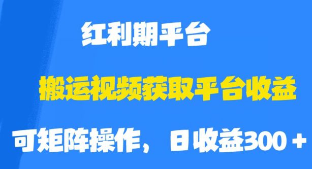 搬运视频获取平台收益，平台红利期，附保姆级教程【揭秘】-自媒体副业资源网