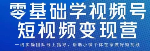 0基础学视频号短视频变现，适合新人学习的短视频变现课-自媒体副业资源网