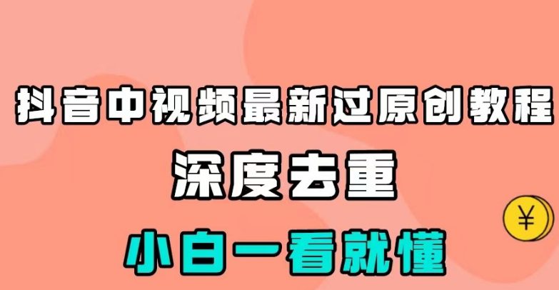 抖音中视频最新过原创教程，深度去重，小白一看就懂【揭秘】-自媒体副业资源网