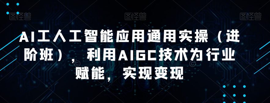 AI工人工智能应用通用实操（进阶班），利用AIGC技术为行业赋能，实现变现-自媒体副业资源网