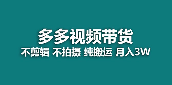 （7512期）【蓝海项目】多多视频带货，纯搬运一个月搞了5w佣金，小白也能操作【揭秘】-自媒体副业资源网