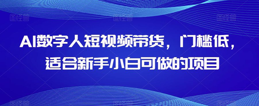 AI数字人短视频带货，门槛低，适合新手小白可做的项目-自媒体副业资源网