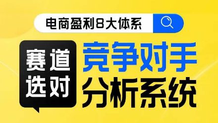 电商盈利8大体系·赛道选对，​竞争对手分析系统线上课-自媒体副业资源网