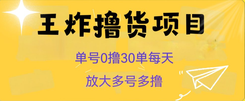 王炸撸货项目，单号0撸30单每天，多号多撸【揭秘】-自媒体副业资源网