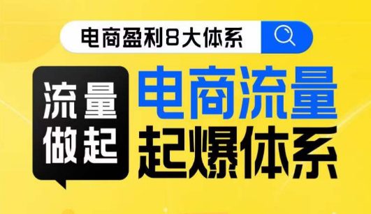 8大体系流量篇·流量做起，电商流量起爆体系线上课-自媒体副业资源网