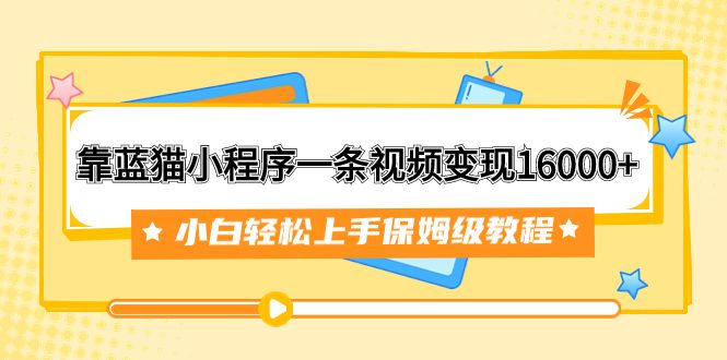 （7595期）靠蓝猫小程序一条视频变现16000+小白轻松上手保姆级教程（附166G资料素材）-自媒体副业资源网