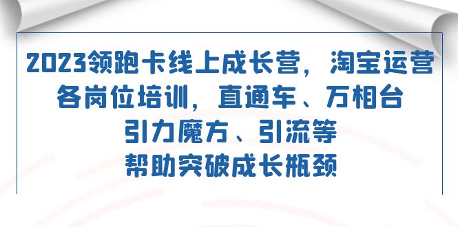 2023领跑·卡 线上成长营 淘宝运营各岗位培训 直通车 万相台 引力魔方 引流-自媒体副业资源网