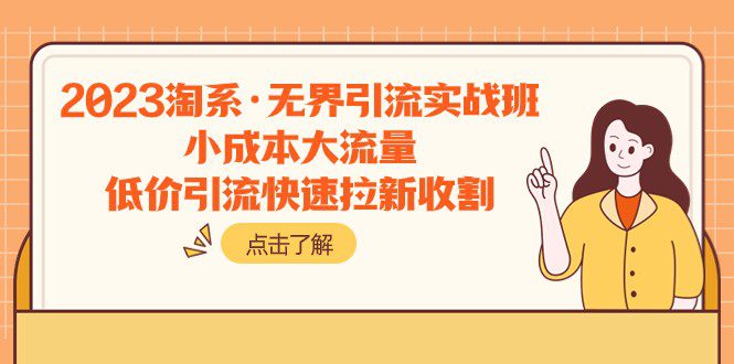 2023淘系·无界引流实战班：小成本大流量，低价引流快速拉新收割-自媒体副业资源网