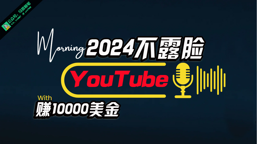 （10348期）AI做不露脸YouTube赚$10000月，傻瓜式操作，小白可做，简单粗暴-自媒体副业资源网