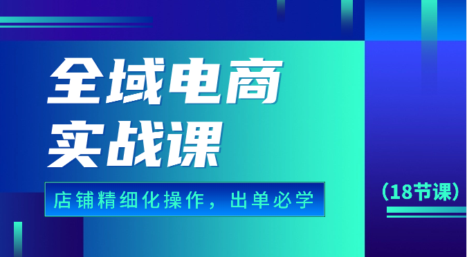 全域电商实战课，个人店铺精细化操作流程，出单必学内容（18节课）-自媒体副业资源网