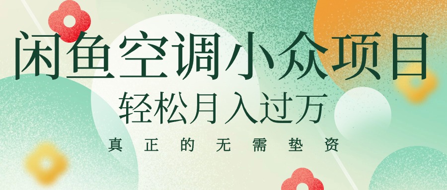 （10525期）闲鱼卖空调小众项目 轻松月入过万 真正的无需垫资金-自媒体副业资源网