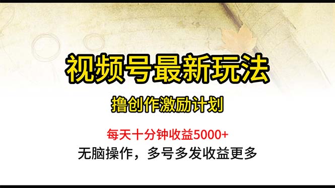 （10591期）视频号最新玩法，每日一小时月入5000+-自媒体副业资源网