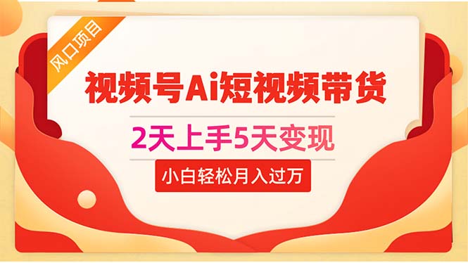 （10807期）2天上手5天变现视频号Ai短视频带货0粉丝0基础小白轻松月入过万-自媒体副业资源网