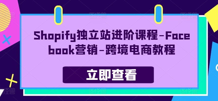 Shopify独立站进阶课程-Facebook营销-跨境电商教程-自媒体副业资源网