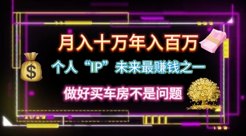 个人“ip”月入10w，年入100w-自媒体副业资源网