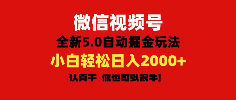 （11332期）微信视频号变现，5.0全新自动掘金玩法，日入利润2000+有手就行-自媒体副业资源网