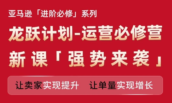 亚马逊进阶必修系列，龙跃计划-运营必修营新课，让卖家实现提升 让单量实现增长-自媒体副业资源网