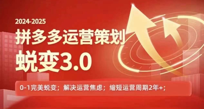 2024-2025拼多多运营策略蜕变3.0，0~1完美蜕变，解决信息焦虑-自媒体副业资源网