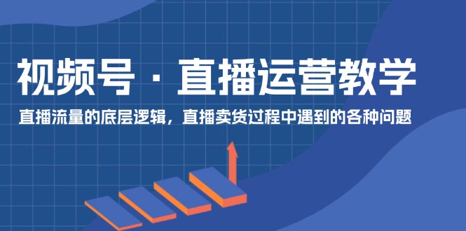 （11687期）视频号 直播运营教学：直播流量的底层逻辑，直播卖货过程中遇到的各种问题-自媒体副业资源网