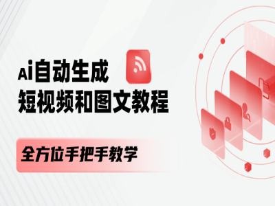 AI自动生成短视频和图文课程，全方位手把手教学-自媒体副业资源网