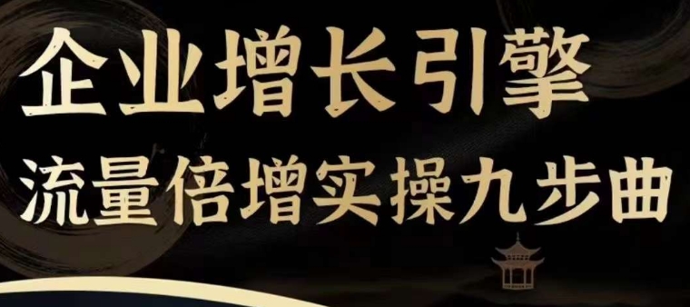 企业增长引擎流量倍增实操九步曲，一套课程帮你找到快速、简单、有效、可复制的获客+变现方式，-自媒体副业资源网