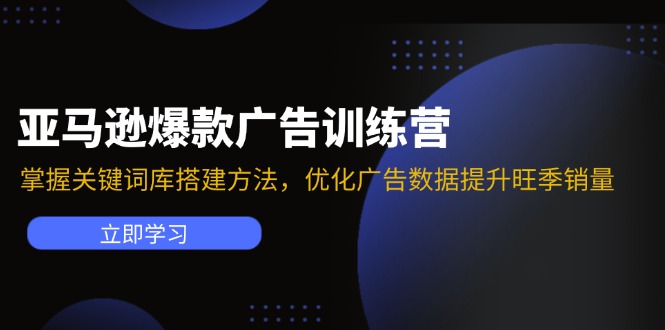 亚马逊爆款广告训练营：掌握关键词库搭建方法，优化广告数据提升旺季销量-自媒体副业资源网