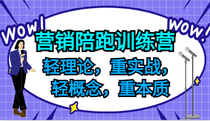 营销陪跑训练营，轻理论，重实战，轻概念，重本质，适合中小企业和初创企业的老板-自媒体副业资源网