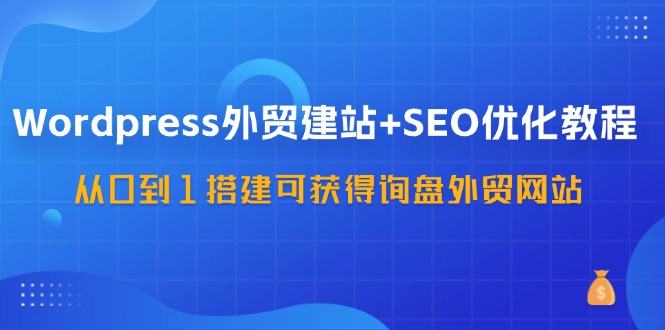 WordPress外贸建站+SEO优化教程，从0到1搭建可获得询盘外贸网站（57节课）-自媒体副业资源网