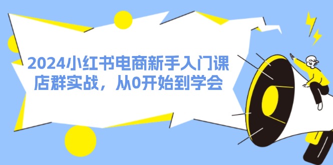 2024小红书电商新手入门课，店群实战，从0开始到学会（31节）-自媒体副业资源网