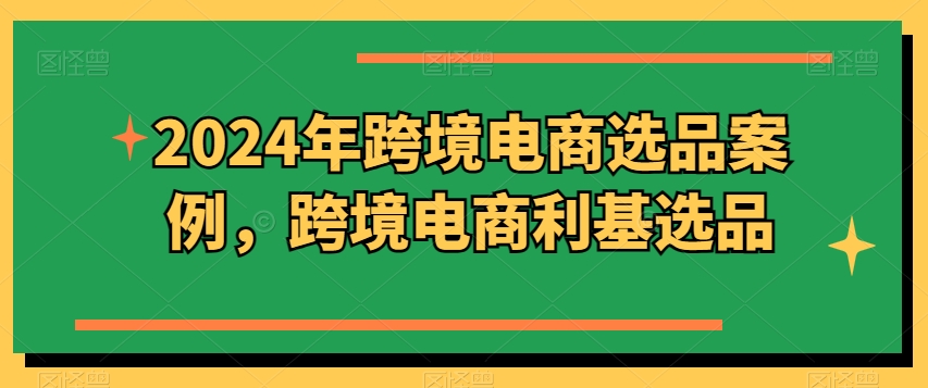 2024年跨境电商选品案例，跨境电商利基选品（更新）-自媒体副业资源网