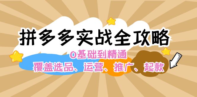 拼多多实战全攻略：0基础到精通，覆盖选品、运营、推广、起款-自媒体副业资源网