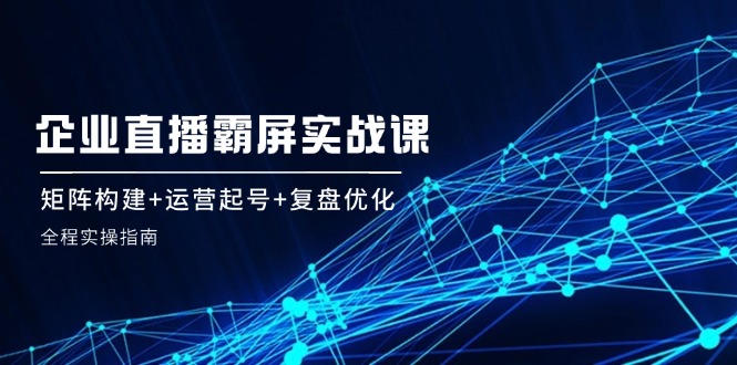 企业直播霸屏实战课：矩阵构建+运营起号+复盘优化，全程实操指南-自媒体副业资源网